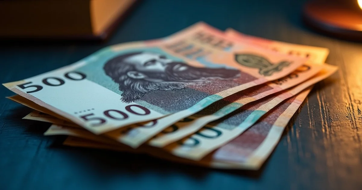 Stos polskich banknotow 500 zlotych - zarobki spedytora 2026